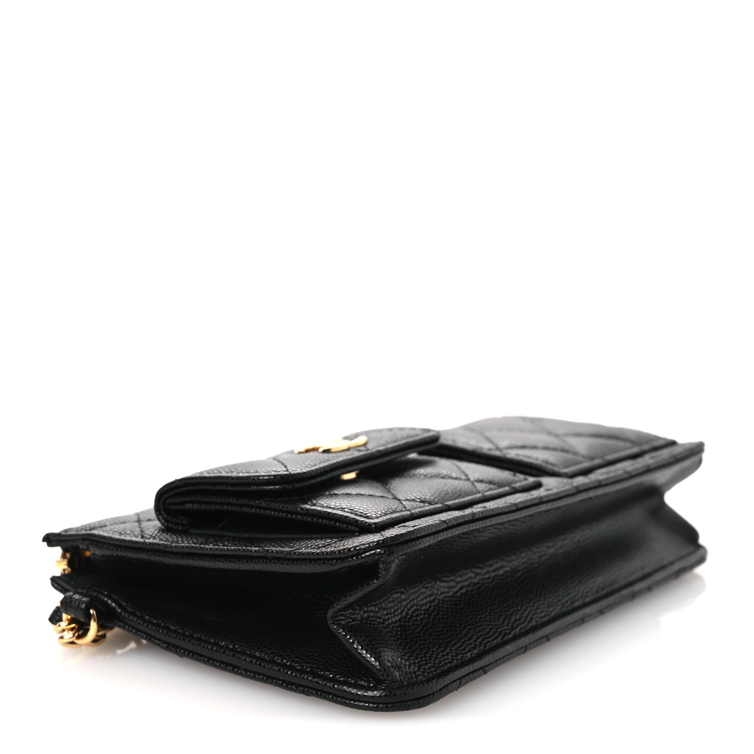 Caviar Quilted Polly Pocket Pouch Black