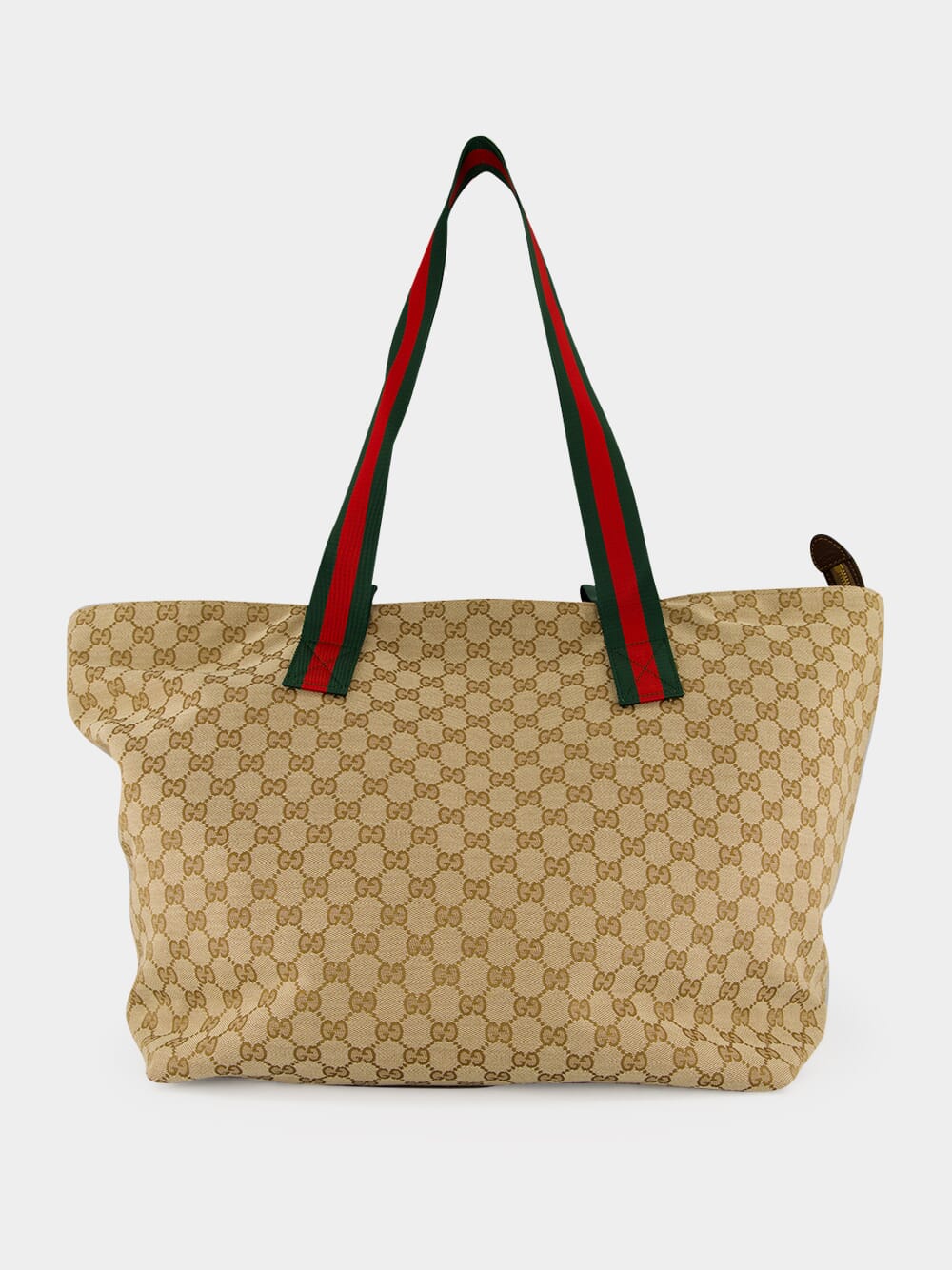 Sand and Brown GG Medium Tote Bag in Canvas