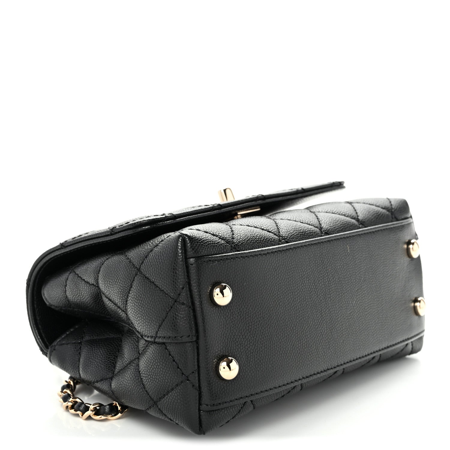 Caviar Quilted Extra Mini Coco Handle Flap Black