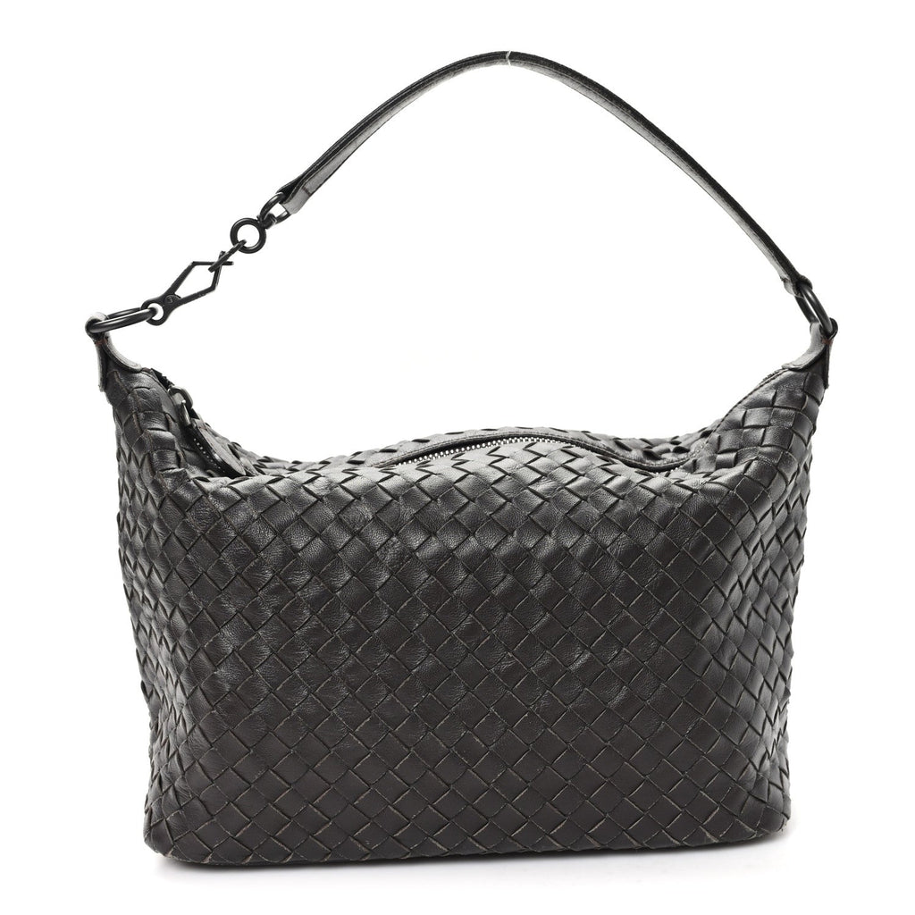 Nappa Intrecciato Small Shoulder Bag Ebano