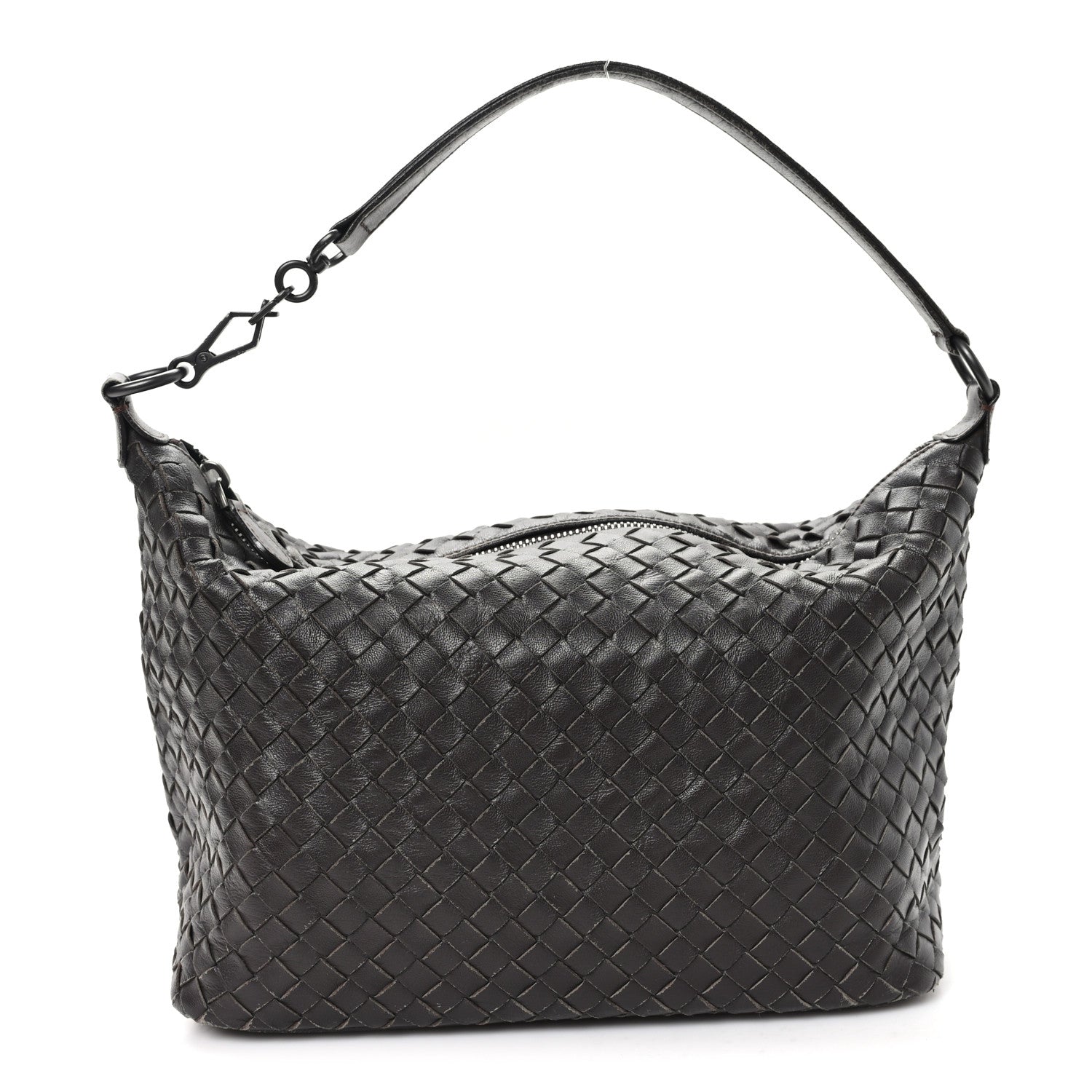 Nappa Intrecciato Small Shoulder Bag Ebano