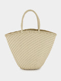 Pearl Myra Woven Leather Basket Bag