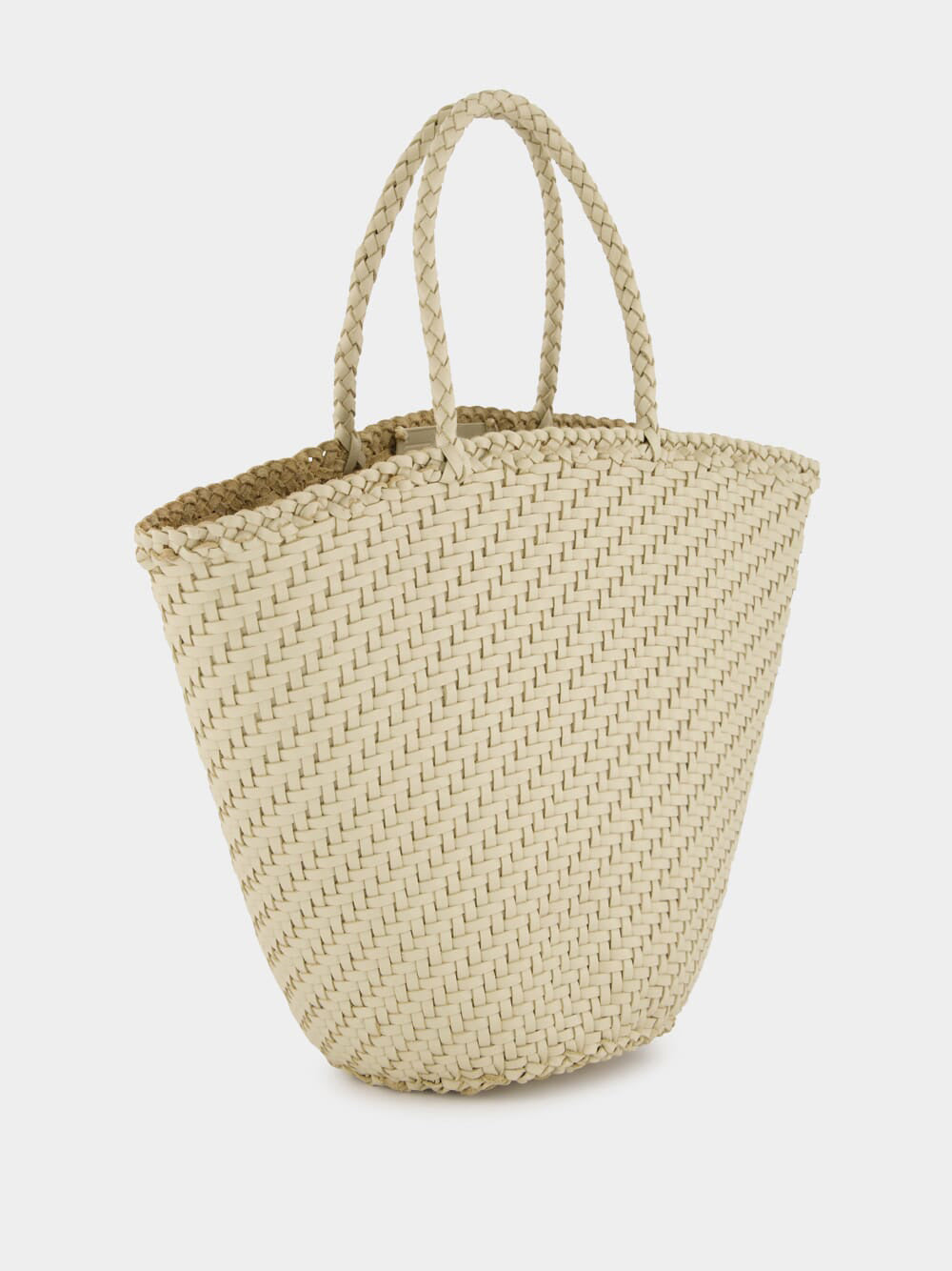 Pearl Myra Woven Leather Basket Bag