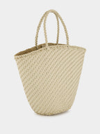 Pearl Myra Woven Leather Basket Bag