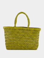 Bamboo Green Mini Flat Gora Leather Tote