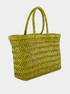 Bamboo Green Mini Flat Gora Leather Tote