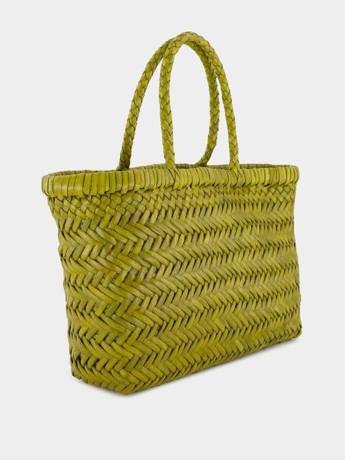 Bamboo Green Mini Flat Gora Leather Tote