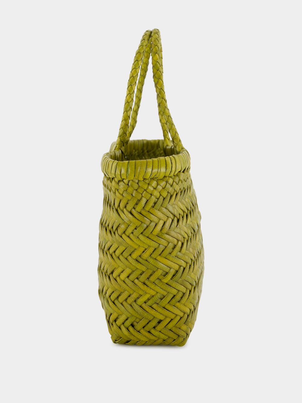 Bamboo Green Mini Flat Gora Leather Tote