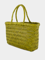 Bamboo Green Mini Flat Gora Leather Tote