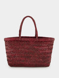 Bordo Mini Flat Gora Woven Leather Bag