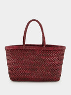 Bordo Mini Flat Gora Woven Leather Bag