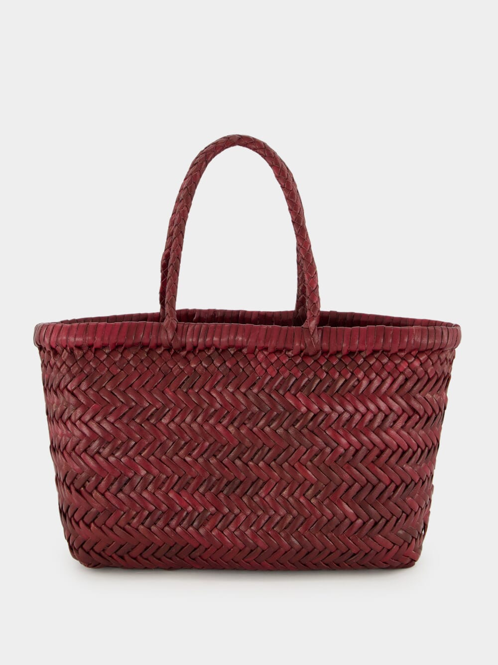 Bordo Mini Flat Gora Woven Leather Bag