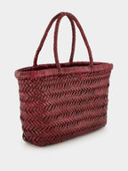 Bordo Mini Flat Gora Woven Leather Bag