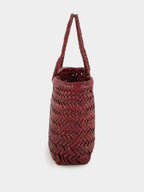 Bordo Mini Flat Gora Woven Leather Bag