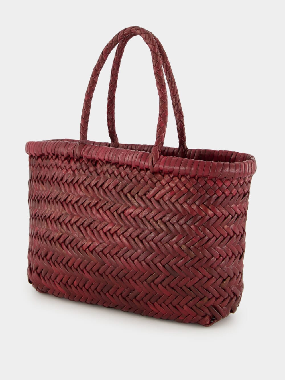 Bordo Mini Flat Gora Woven Leather Bag