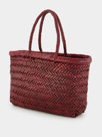 Bordo Mini Flat Gora Woven Leather Bag