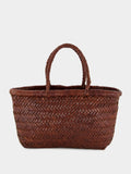 Brown Mini Flat Gora Leather Tote