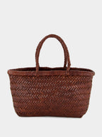 Brown Mini Flat Gora Leather Tote