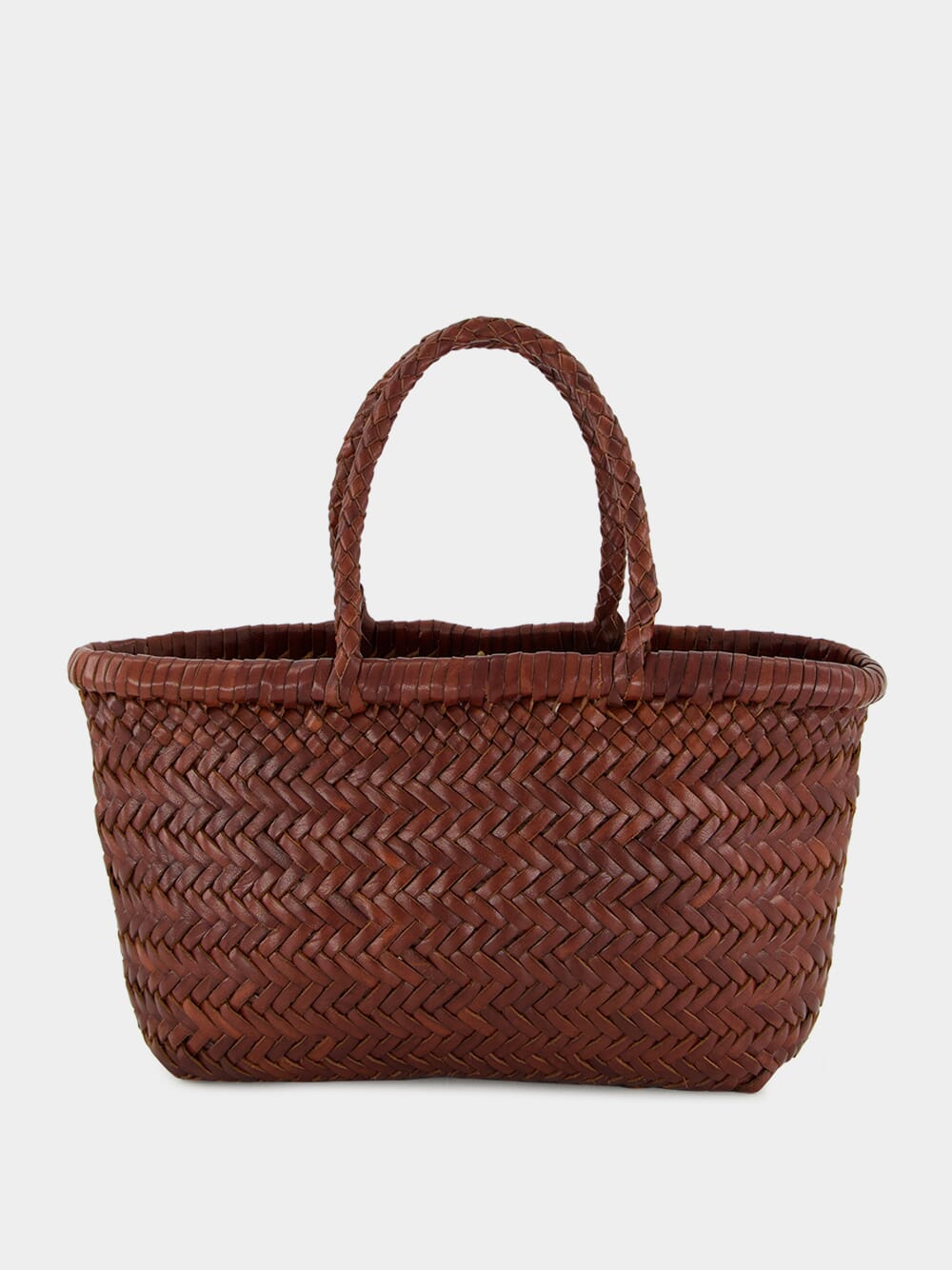 Brown Mini Flat Gora Leather Tote