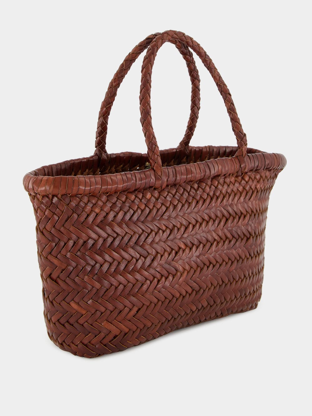 Brown Mini Flat Gora Leather Tote