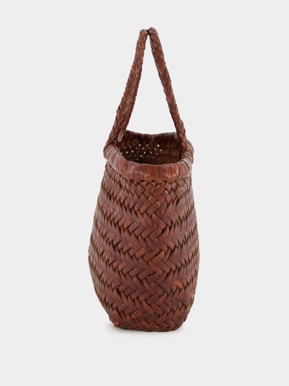 Brown Mini Flat Gora Leather Tote