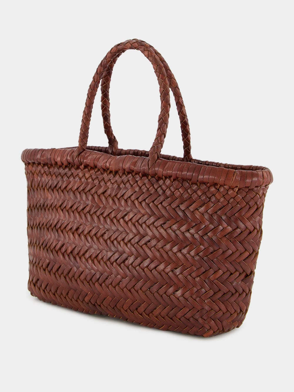 Brown Mini Flat Gora Leather Tote