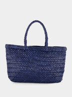 Mini Flat Gora Navy Blue Woven Bag