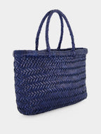 Mini Flat Gora Navy Blue Woven Bag