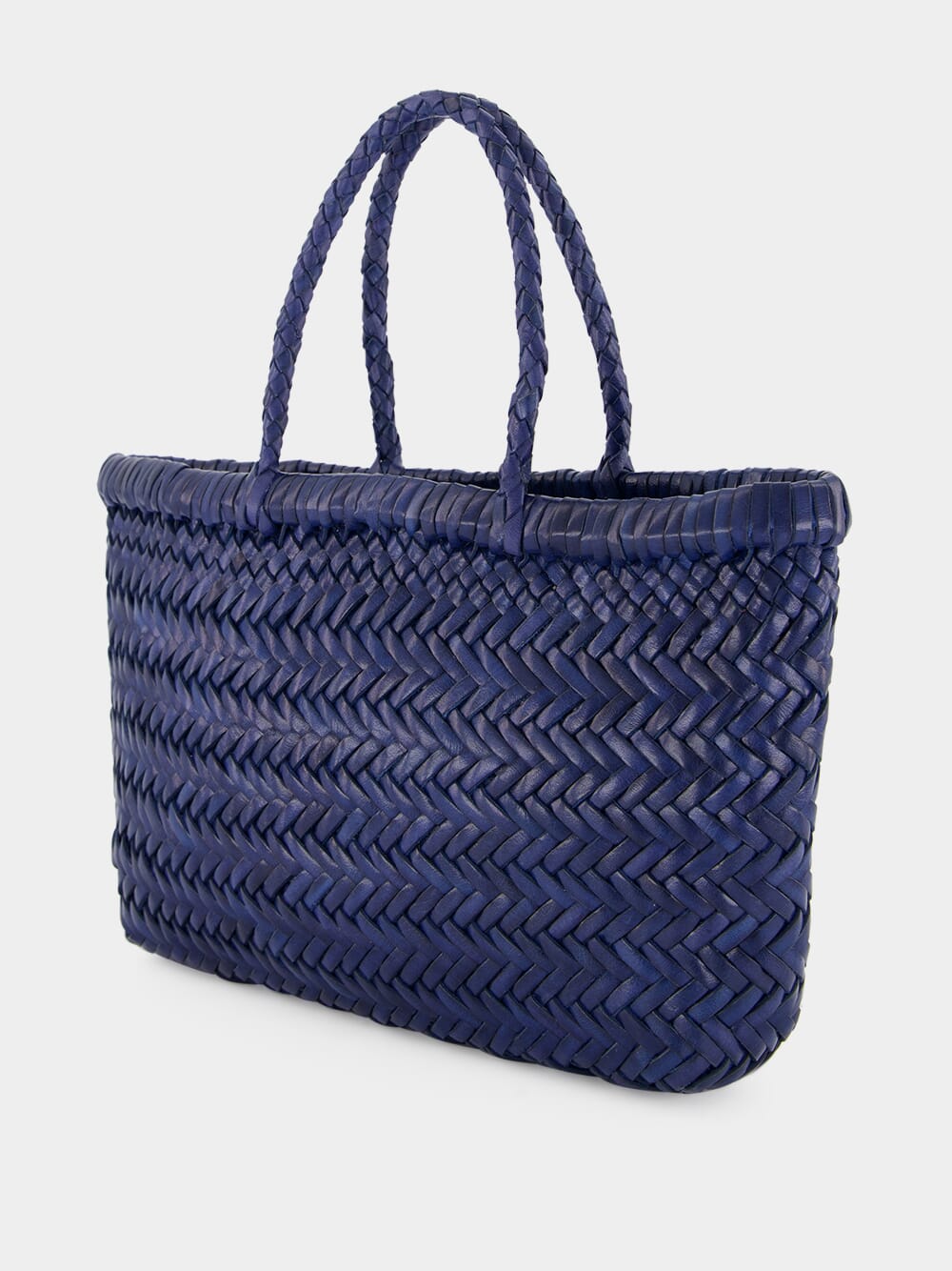 Mini Flat Gora Navy Blue Woven Bag