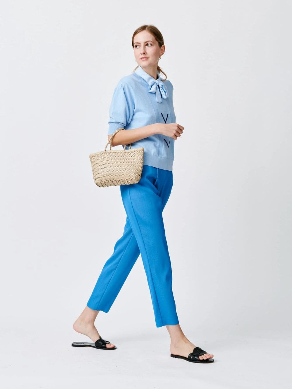 Pearl Mini Flat Gora Woven Leather Bag