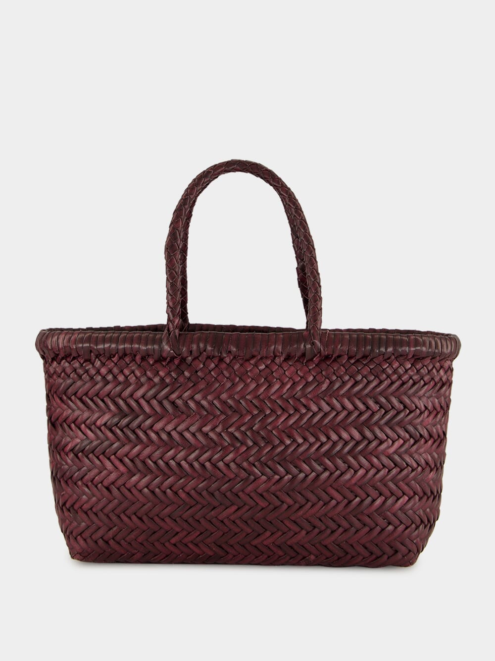 Mini Flat Gora Basket Bag in Plum