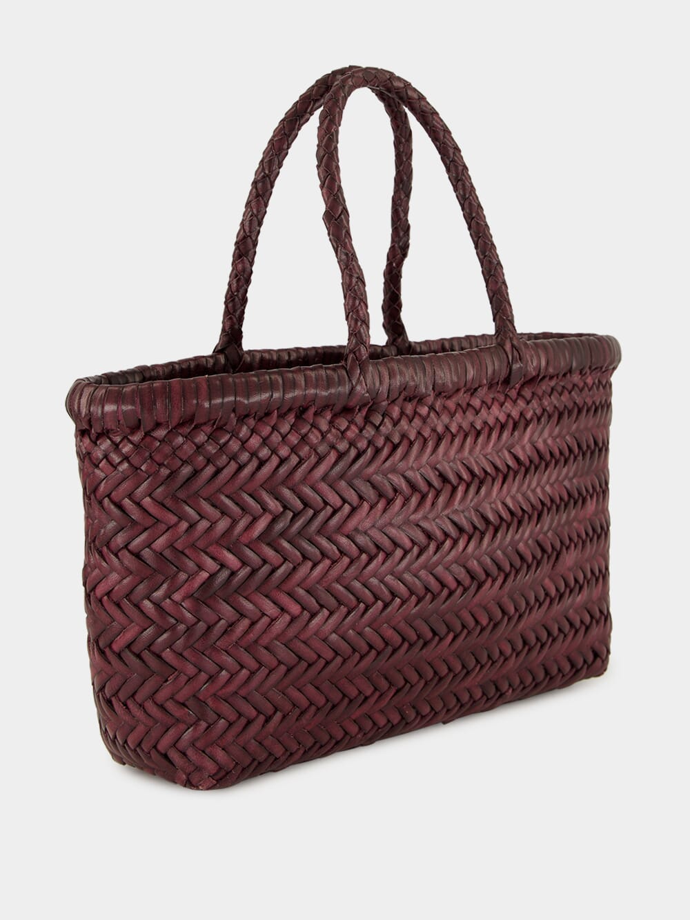 Mini Flat Gora Basket Bag in Plum