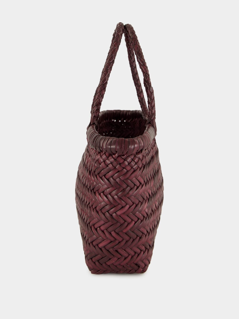 Mini Flat Gora Basket Bag in Plum