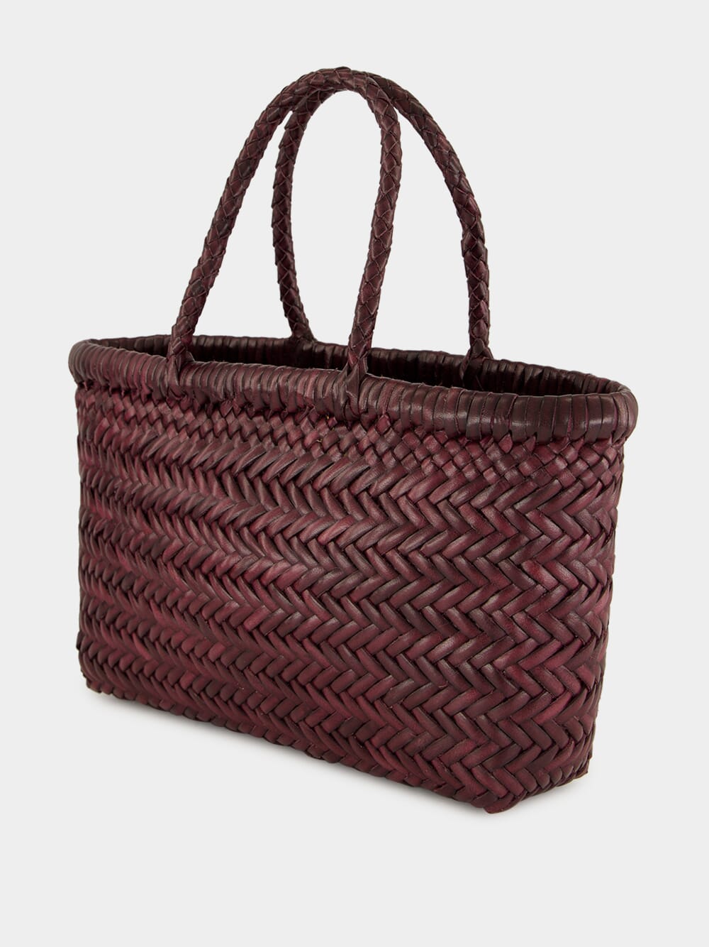Mini Flat Gora Basket Bag in Plum