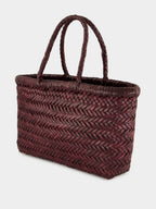 Mini Flat Gora Basket Bag in Plum
