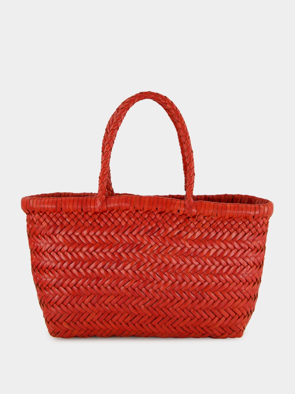 Mini Flat Gora Basket Bag in Poppy Red