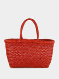 Mini Flat Gora Basket Bag in Poppy Red