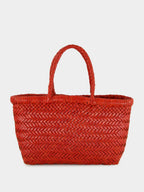 Mini Flat Gora Basket Bag in Poppy Red