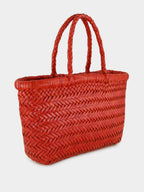 Mini Flat Gora Basket Bag in Poppy Red
