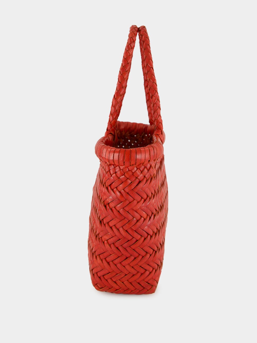 Mini Flat Gora Basket Bag in Poppy Red