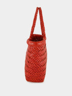 Mini Flat Gora Basket Bag in Poppy Red