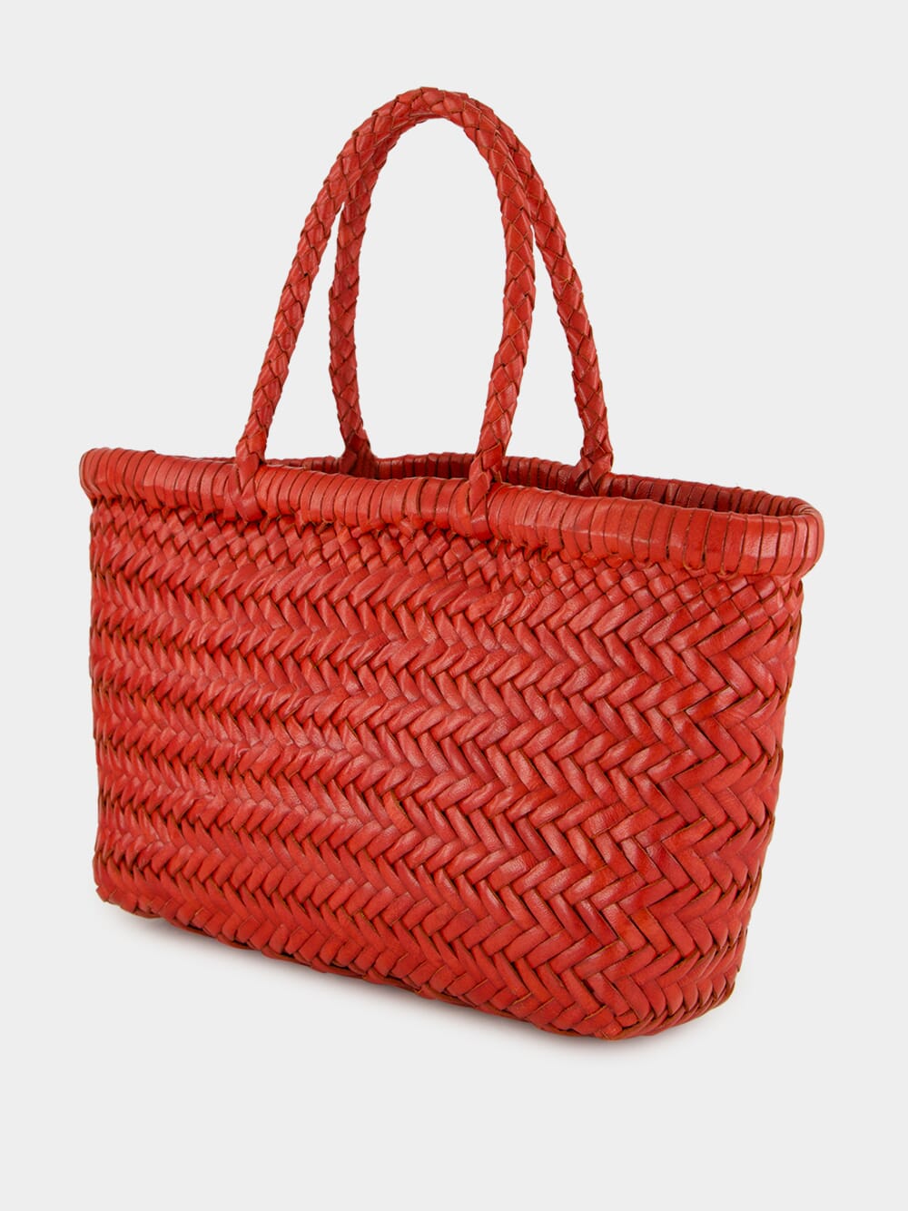 Mini Flat Gora Basket Bag in Poppy Red