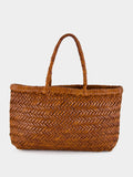 Mini Flat Gora Tan Woven Bag
