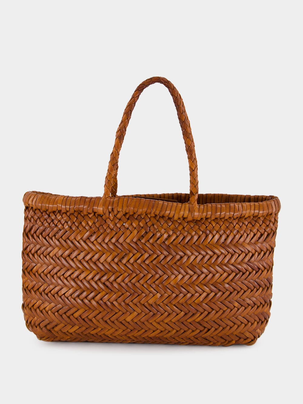 Mini Flat Gora Tan Woven Bag