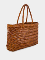 Mini Flat Gora Tan Woven Bag