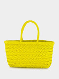 Yellow Mini Flat Gora Woven Leather Bag