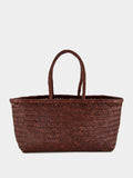 Brown Triple Jump Big Woven Leather Tote