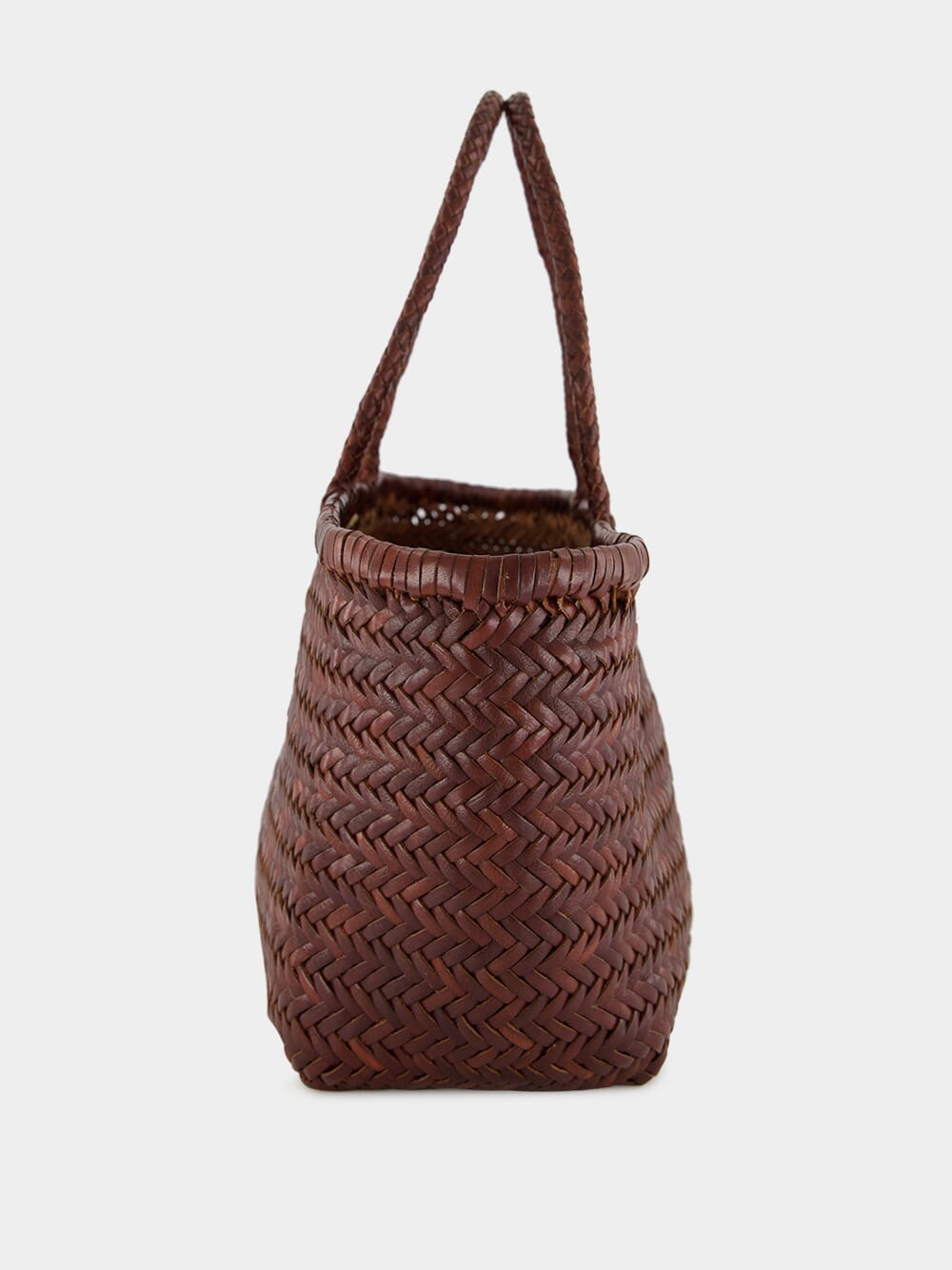 Brown Triple Jump Big Woven Leather Tote