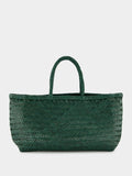 Forest Green Triple Jump Handwoven Leather Tote