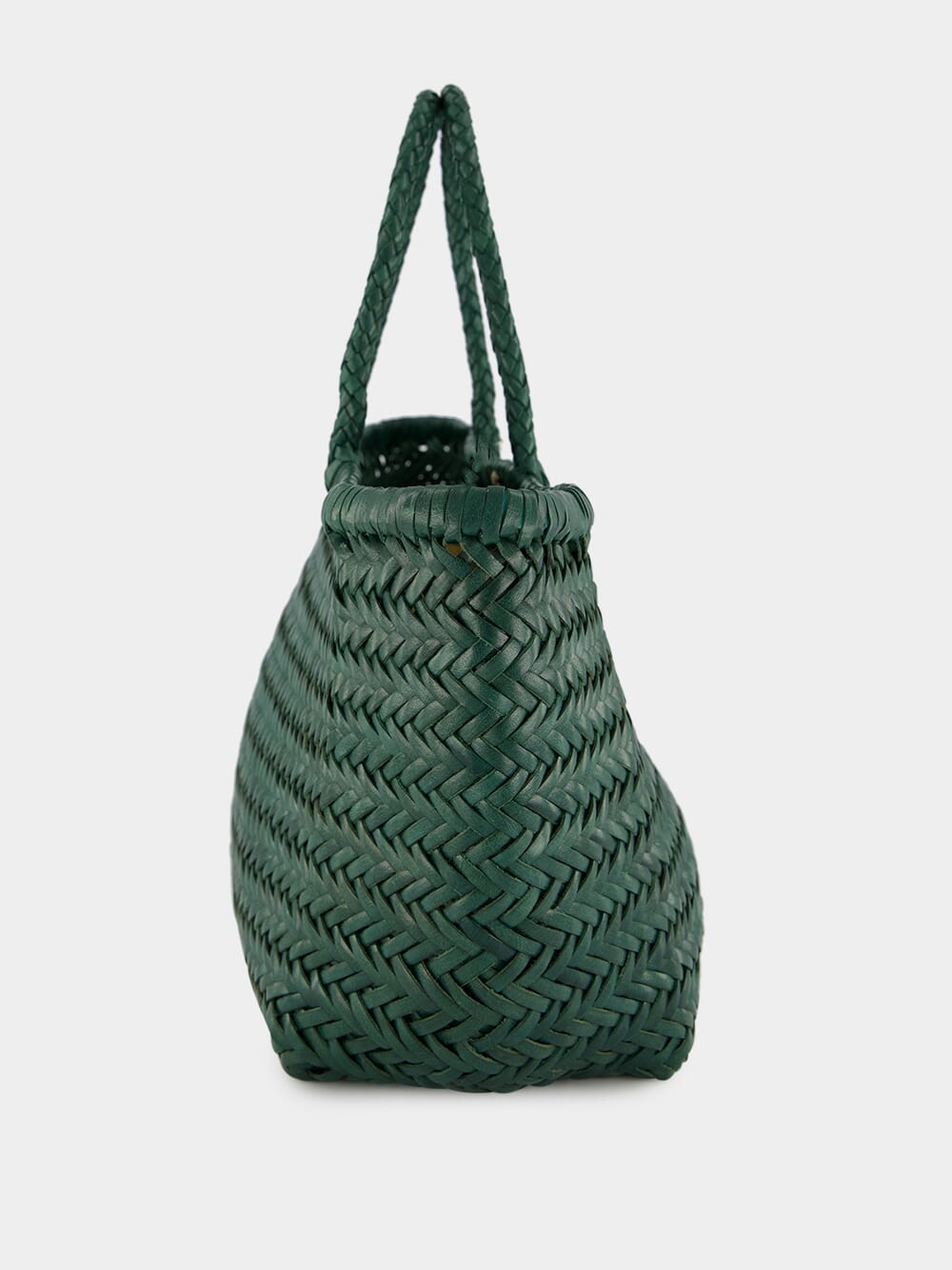 Forest Green Triple Jump Handwoven Leather Tote